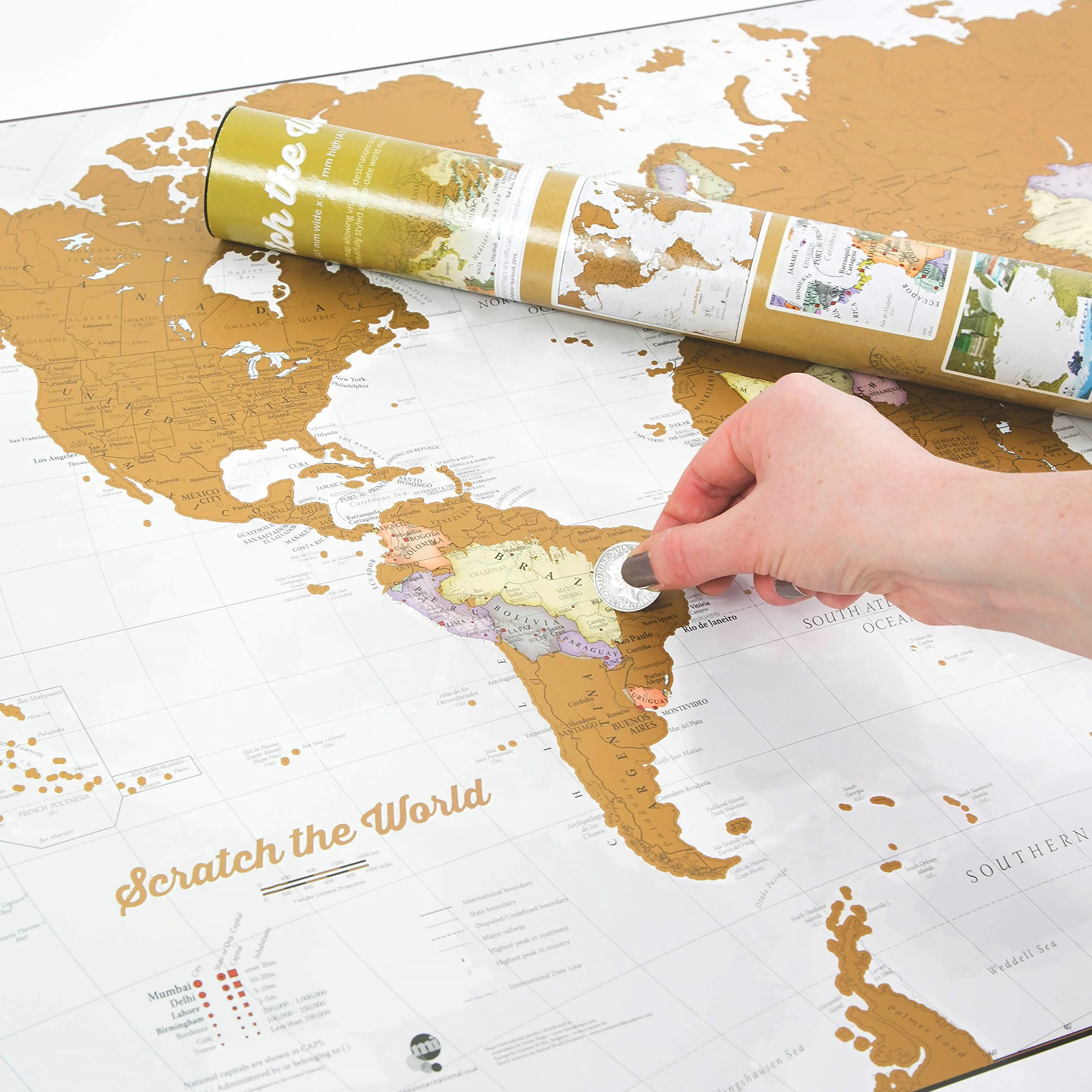 Mappa del mondo da grattare Extra large 84 x 59 cm Maps International
