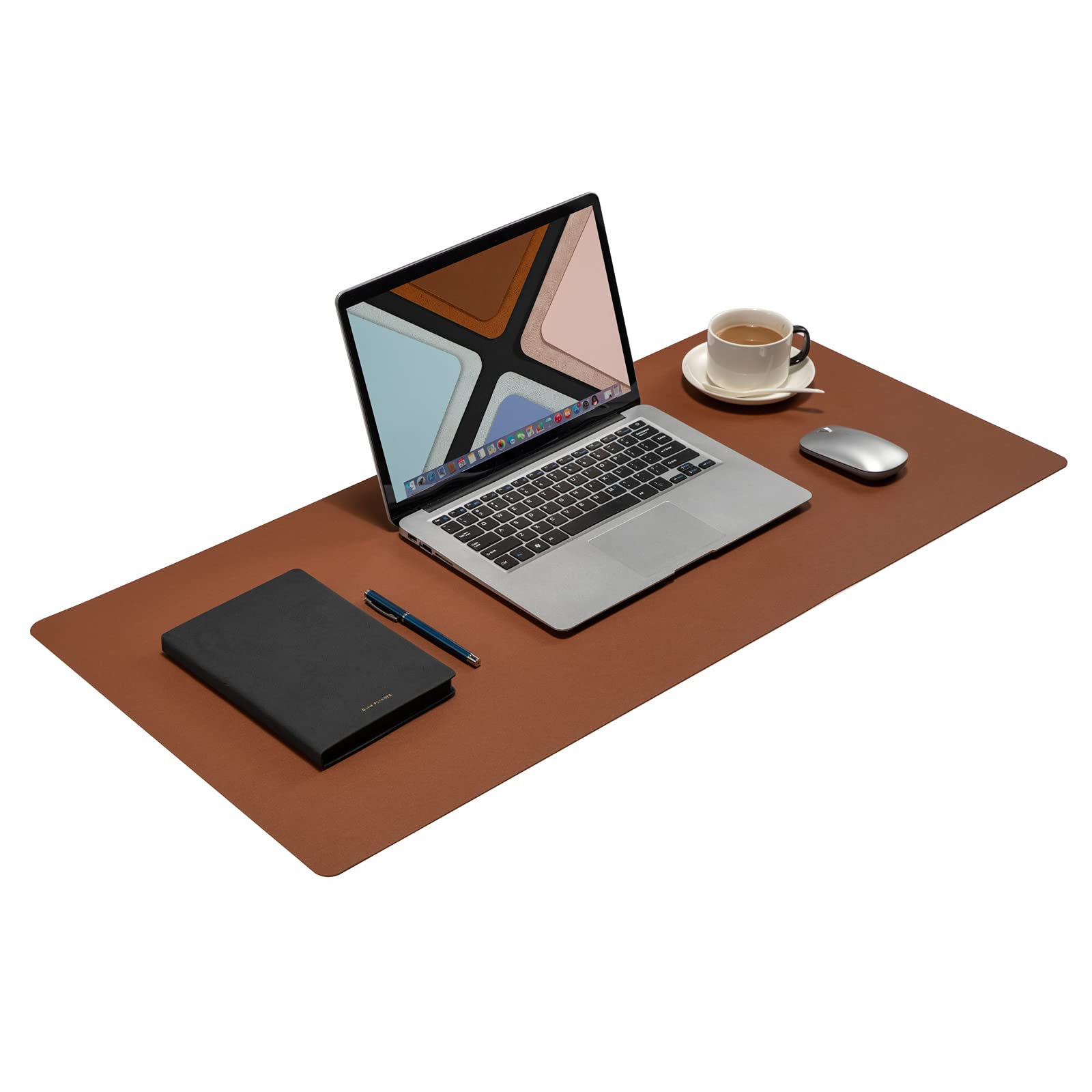 Elegant Brown PU Leather Desk Pad
