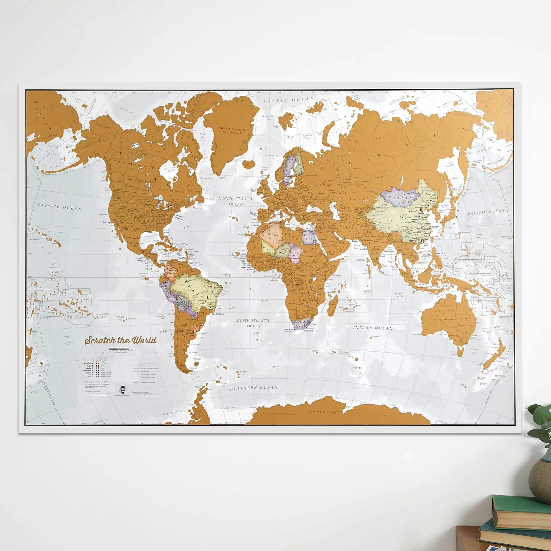 Mappa del mondo da grattare Extra large 84 x 59 cm Maps International