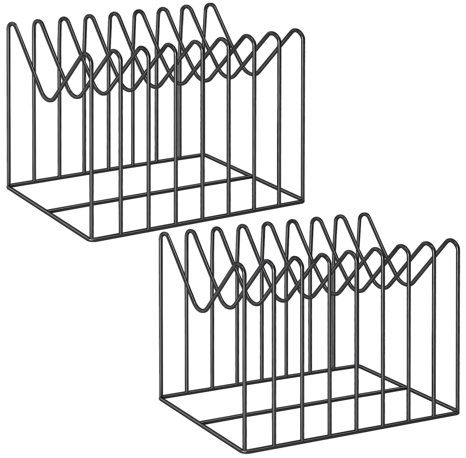 Sleek Black Steel Desktop File Organizer