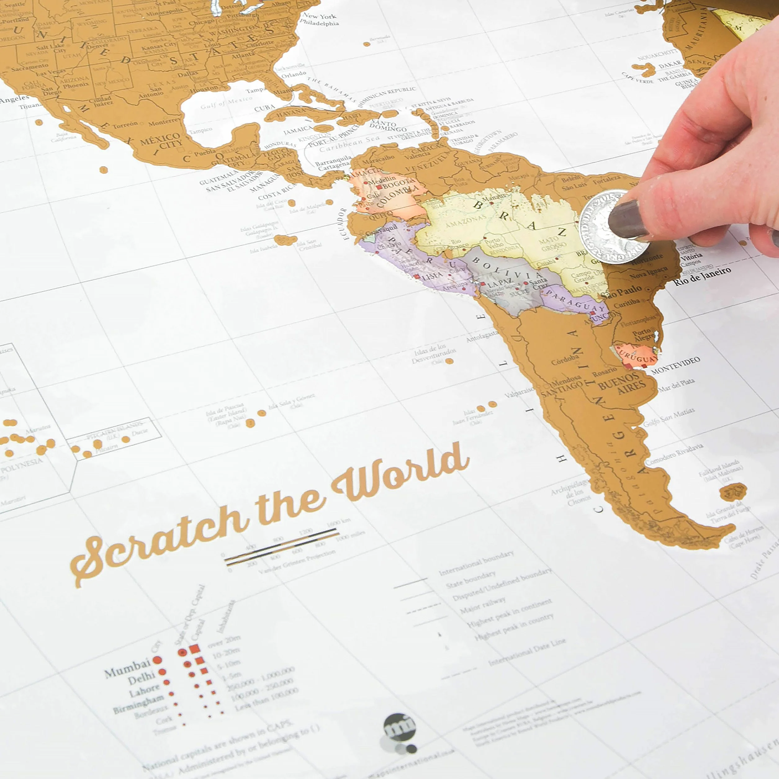 Mappa del mondo da grattare Extra large 84 x 59 cm Maps International