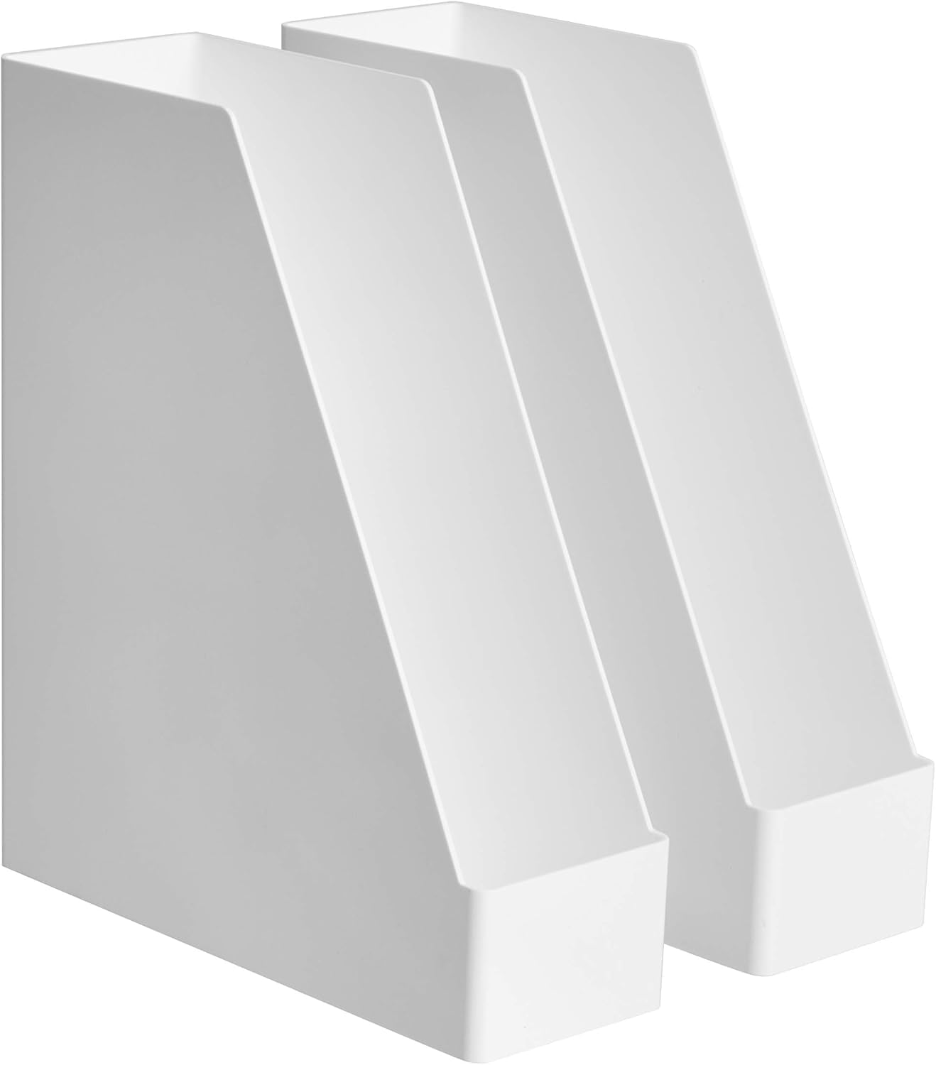 White Rectangular Desk Magazine Holder