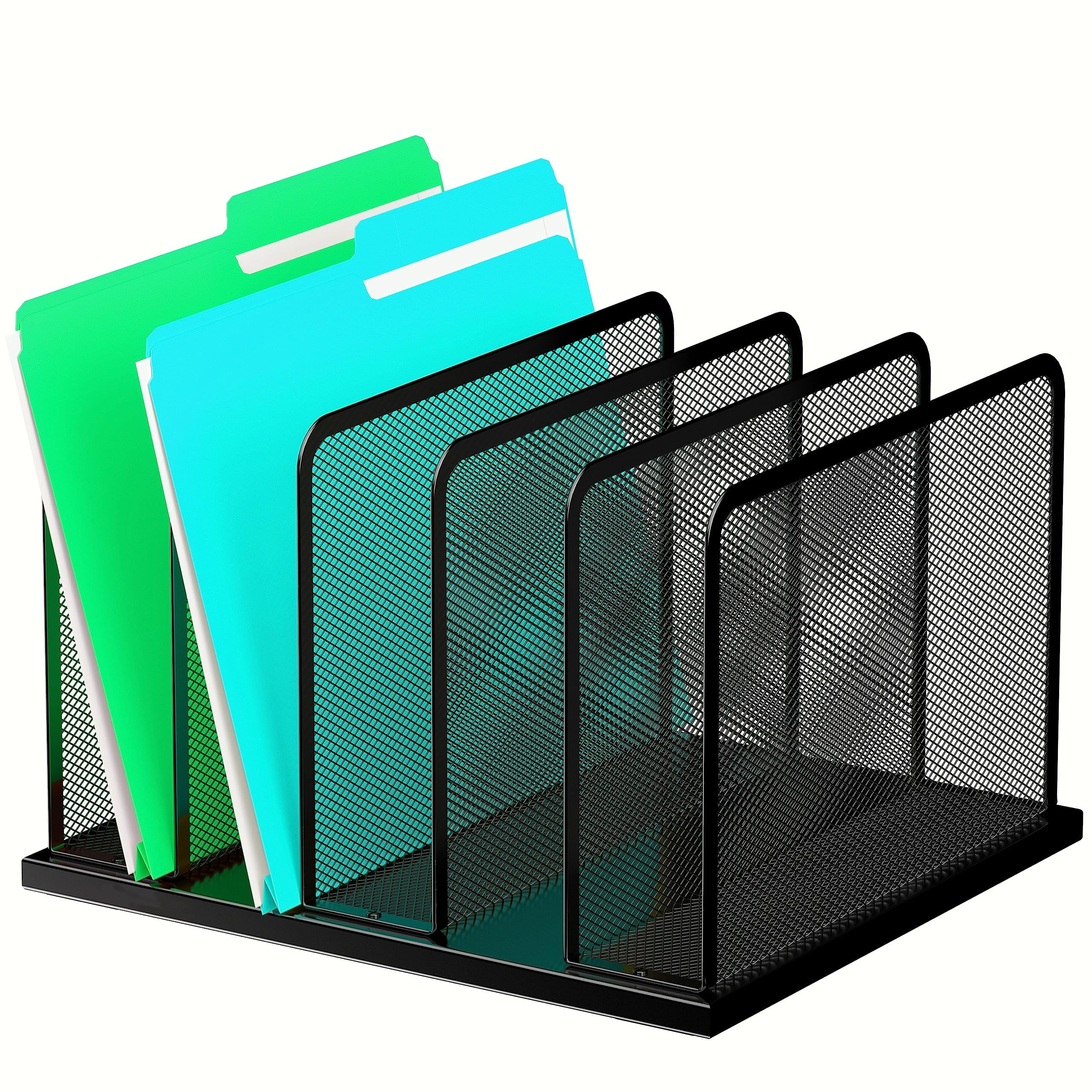 Five-Section Mesh Upright Desk File Organizer