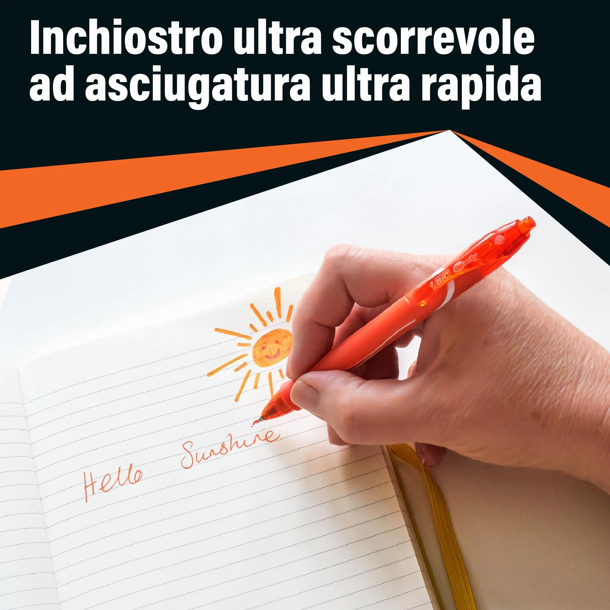 BIC Intensity Quick Dry Penne Gel Nere Punta Media 0,7mm 12 Unità Cancelleria Scuola e Ufficio