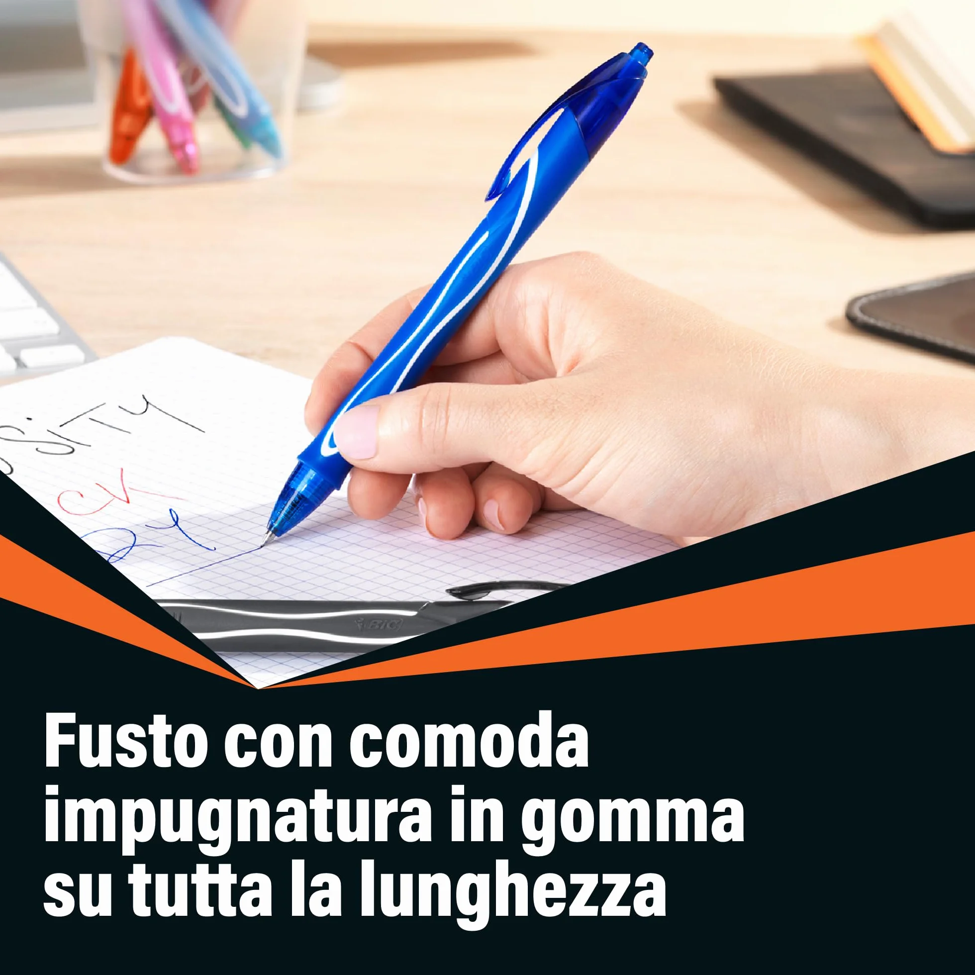 BIC Intensity Quick Dry Penne Gel Nere Punta Media 0,7mm 12 Unità Cancelleria Scuola e Ufficio